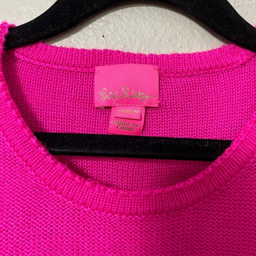 Girls Lilly Pulitzer Hot Pink Sweater - Size XL - Picture 3 of 6